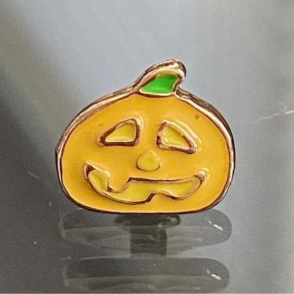 Halloween Jack-O-Lantern Pumpkin Charm For Silicone/Leather Watch Band - NEW - Picture 2 of 3
